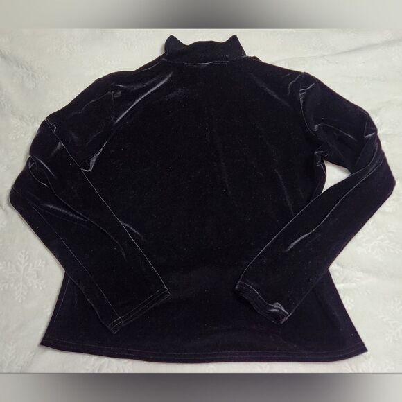Double D Ranch Women's Poly Stretch Velvet Mock Neck Sweater - L - Picture 4 of 7